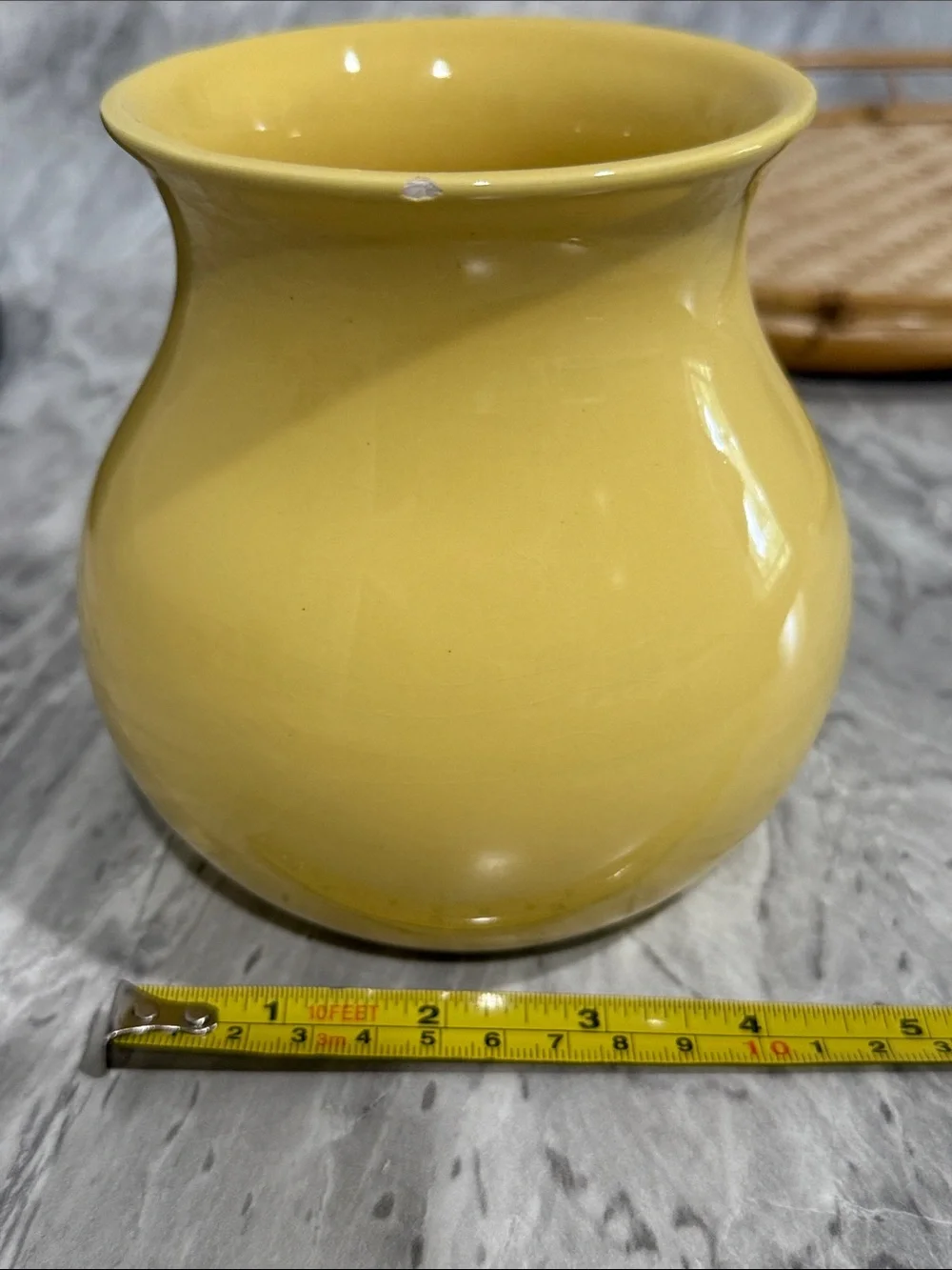 World Market Portugal Ceramic Vase Planter Pot Butter Yellow Cottage Decor
